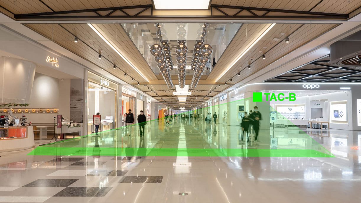 Indoor-Wi-Fi-mmWave-Radar-Personenzähler mit Zähllinien und Zonen